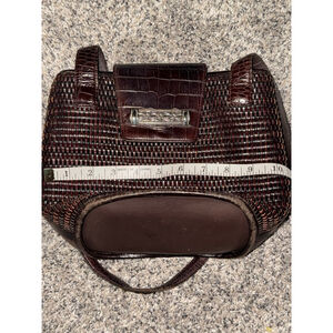 Women's Brighton Brown Woven Leather Satchel Handbag One Size